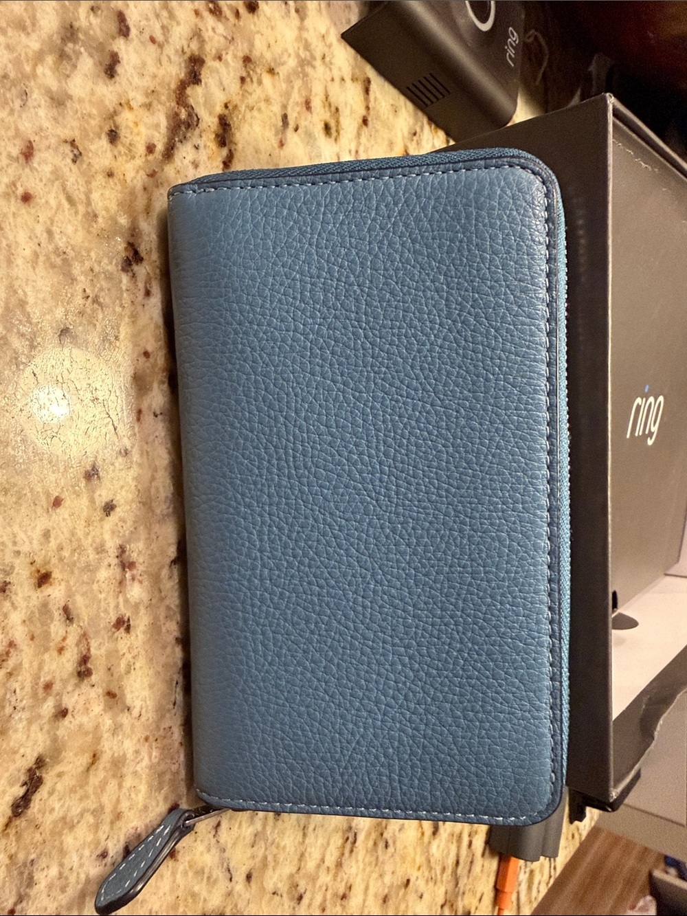 Coach Zip-Around Leather Wallet in Light Blue - Picture 3 of 11